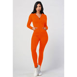 FALL LONG SLEEVE ZIPUP HOODIE JACKET AND LEGGINGS SET