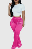 Satin Flare Pants Pink