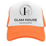 Trucker Hat orange white logo